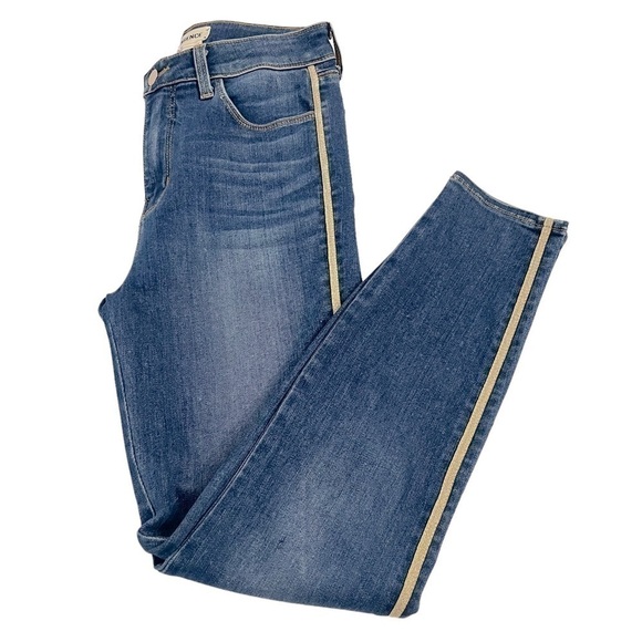 L'AGENCE Margot Skinny Jeans High Rise Neptune Gold Tuxedo Stripe size 27 - Picture 3 of 8